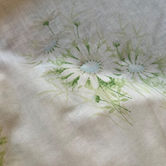 Vintage Springmaid Wondercale King Size Flat Sheet Daisy Floral Pattern No Iron - Picture 4 of 8